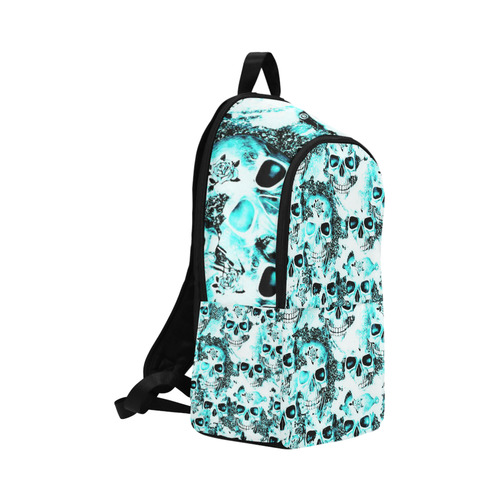 cloudy Skulls white aqua by JamColors Fabric Backpack for Adult (Model 1659)