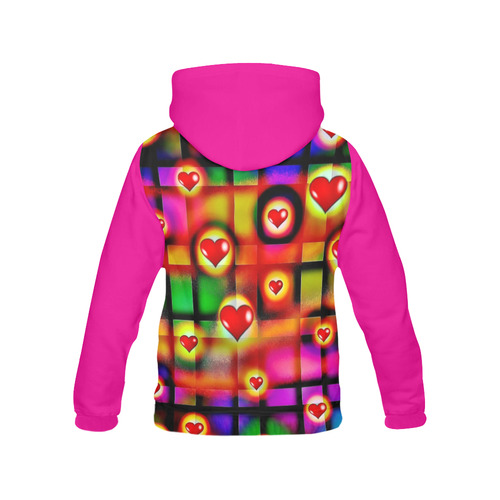 Hearts Parade Colorful Plaid All Over Print Hoodie for Women (USA Size) (Model H13)