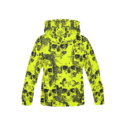 cloudy Skulls black yellow by JamColors All Over Print Hoodie for Kid (USA Size) (Model H13)