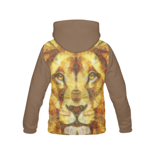 lion All Over Print Hoodie for Women (USA Size) (Model H13)