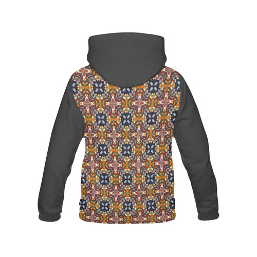Topaz and Gray All Over Print Hoodie for Women (USA Size) (Model H13)