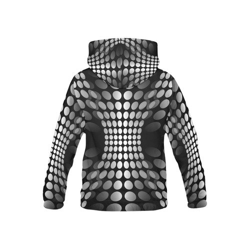 Abstract Dots HOURGLASS black grey white All Over Print Hoodie for Kid (USA Size) (Model H13)