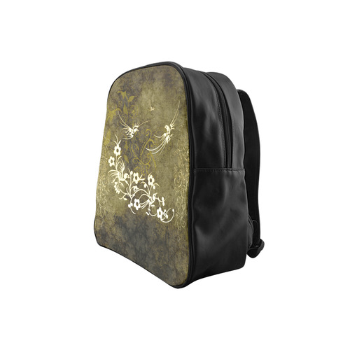 Fantasy birds with leaves School Backpack (Model 1601)(Small)