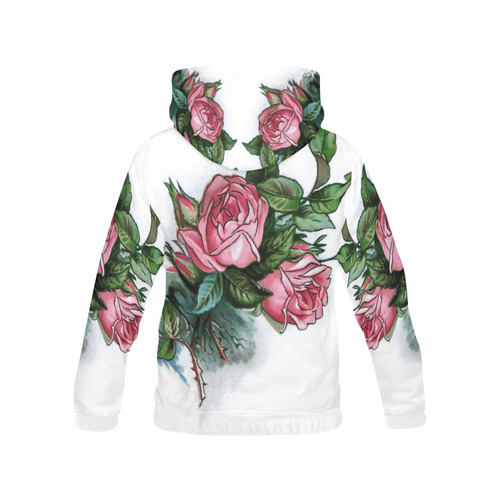 Roses Vintage Floral All Over Print Hoodie for Women (USA Size) (Model H13)