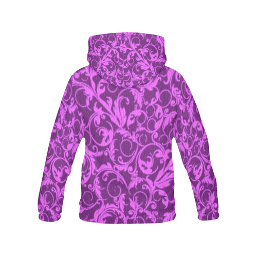 Vintage Swirls Winterberry Orchid Purple All Over Print Hoodie for Women (USA Size) (Model H13)