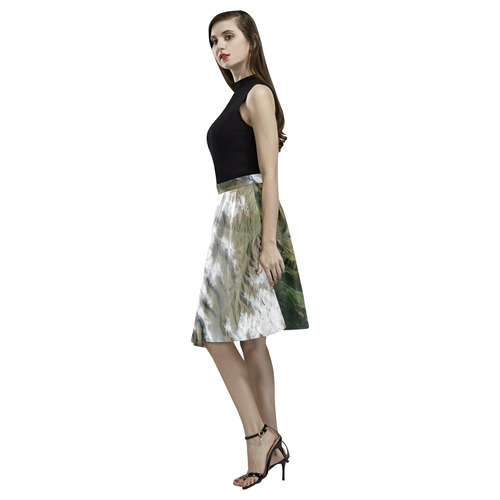Earthy Melete Pleated Midi Skirt (Model D15)