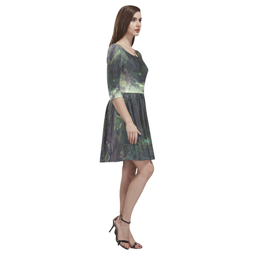 Squid Ink Tethys Half-Sleeve Skater Dress(Model D20)