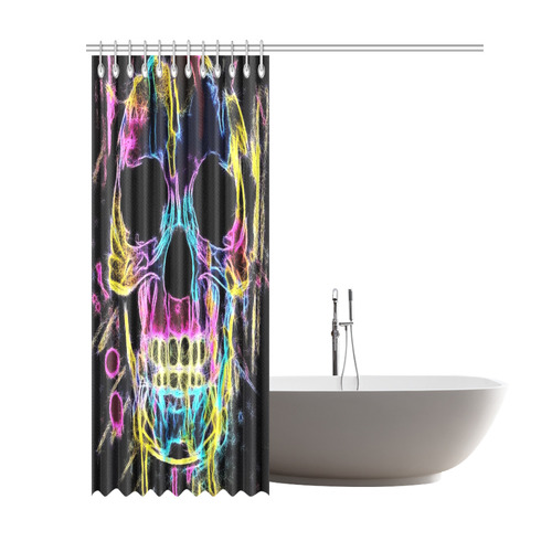 Lightning Skull by Popart Lover Shower Curtain 69"x84"