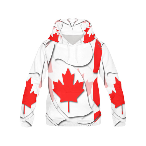 Flag of Canada All Over Print Hoodie for Women (USA Size) (Model H13)