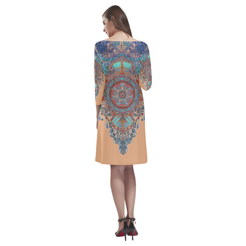 embroidery design by Sandrine Kespi Rhea Loose Round Neck Dress(Model D22)