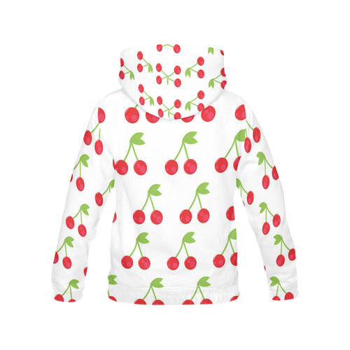 ALL OVER PRINT HOODIE : Sweet Cherries 60s edition All Over Print Hoodie for Women (USA Size) (Model H13)