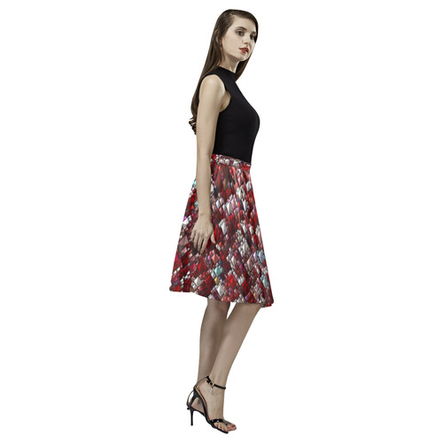 Sparkling and glittering, red by JamColors Melete Pleated Midi Skirt (Model D15)