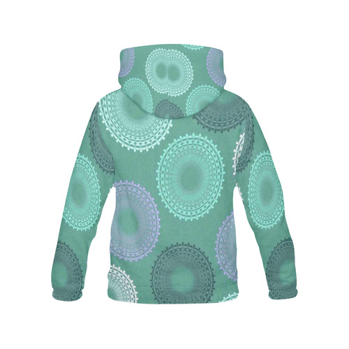 Teal Sea Foam Lace Doily All Over Print Hoodie for Women (USA Size) (Model H13)