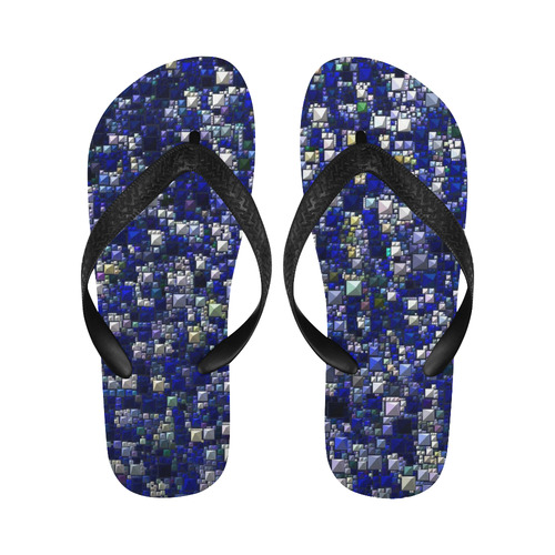 Sparkling and glittering, blue by JamColors Flip Flops for Men/Women (Model 040)