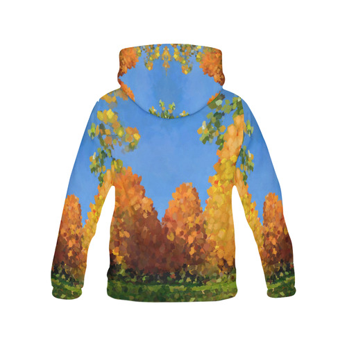 Park, oil painting, landscape All Over Print Hoodie for Women (USA Size) (Model H13)