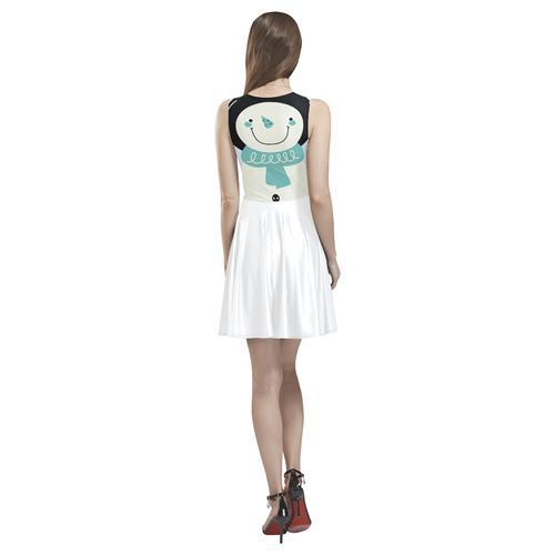 Cute Snowman dress artistic / Original art Thea Sleeveless Skater Dress(Model D19)