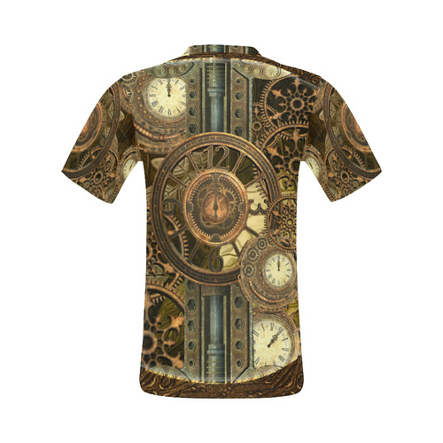 Steampunk clocks and gears All Over Print T-Shirt for Men (USA Size) (Model T40)