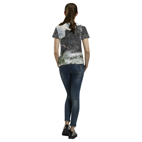 Anhanguera Dinosaur All Over Print T-Shirt for Women (USA Size) (Model T40)