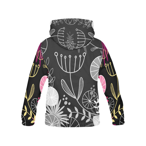 Designers hoodie : HERBAL EDITION BLACK All Over Print Hoodie for Women (USA Size) (Model H13)