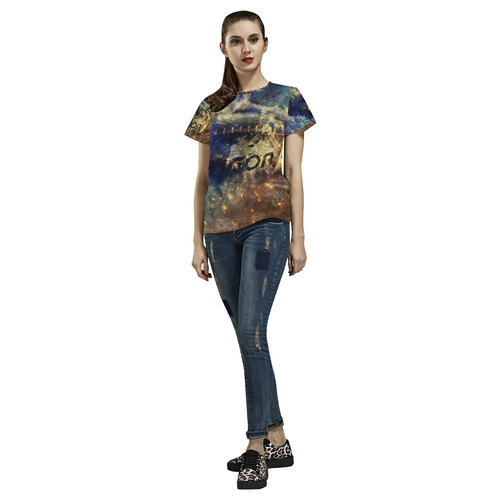Abstract american football All Over Print T-Shirt for Women (USA Size) (Model T40)