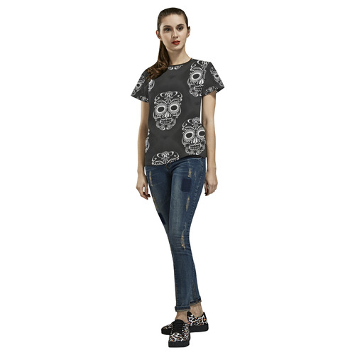 Skull20170352_by_JAMColors All Over Print T-Shirt for Women (USA Size) (Model T40)