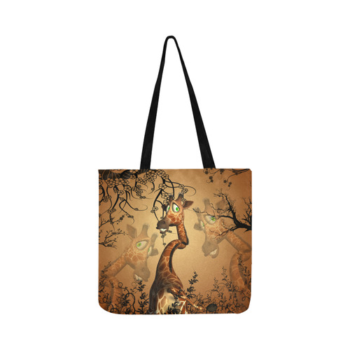 Cute giraffe in the fantasy wood Reusable Shopping Bag Model 1660 (Two sides)