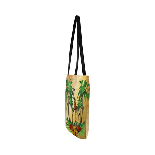 Cute giraffe with palm Reusable Shopping Bag Model 1660 (Two sides)