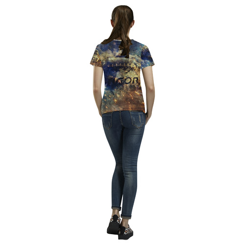 Abstract american football All Over Print T-Shirt for Women (USA Size) (Model T40)