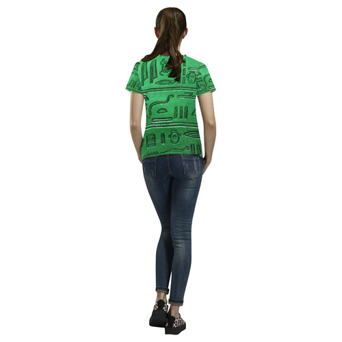 Hieroglyphs20161233_by_JAMColors All Over Print T-Shirt for Women (USA Size) (Model T40)