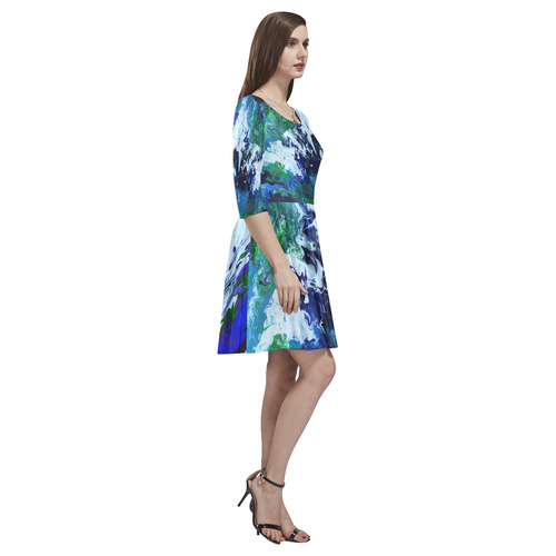 Arctic Moss Tethys Half-Sleeve Skater Dress(Model D20)