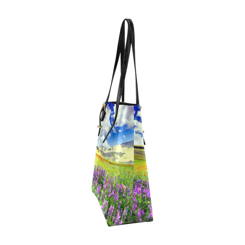 Mountain Floral Landscape Clouds Euramerican Tote Bag/Small (Model 1655)