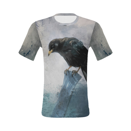 A beautiful painted black crow All Over Print T-Shirt for Men (USA Size) (Model T40)