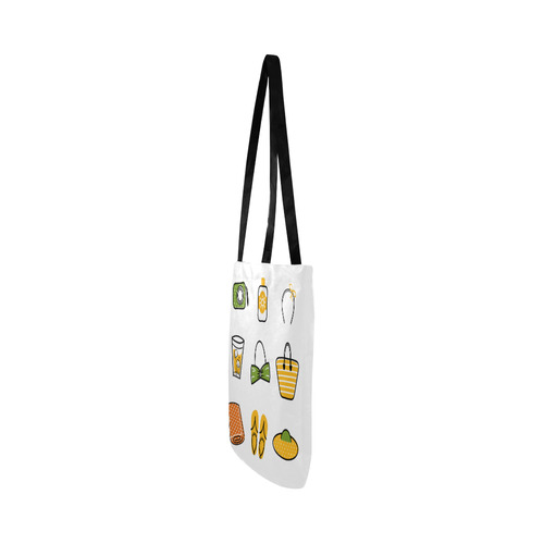 DESIGNERS TOTE : WITH SUMMER Icons yellow green Reusable Shopping Bag Model 1660 (Two sides)