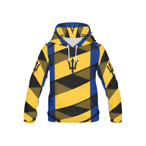 The Flag of Barbados All Over Print Hoodie for Kid (USA Size) (Model H13)