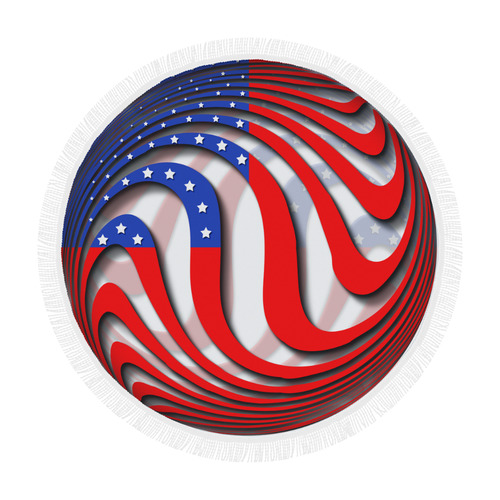 Flag of United States of America Circular Beach Shawl 59"x 59"