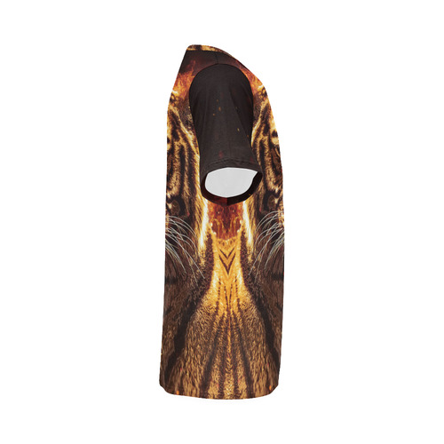 A magnificent tiger is surrounded by flames All Over Print T-Shirt for Men (USA Size) (Model T40)