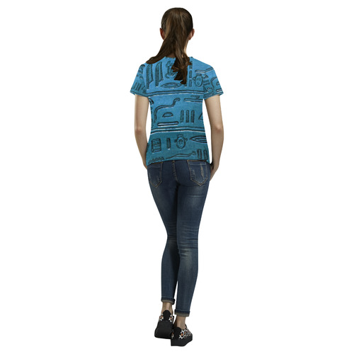 Hieroglyphs20161231_by_JAMColors All Over Print T-Shirt for Women (USA Size) (Model T40)