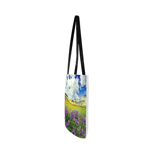 Mountain Floral Landscape Clouds Reusable Shopping Bag Model 1660 (Two sides)