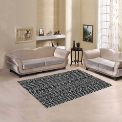 Black And White Modern Mudcloth Design Area Rug 5'3''x4'