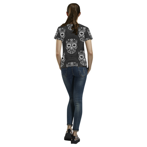 Skull20170352_by_JAMColors All Over Print T-Shirt for Women (USA Size) (Model T40)