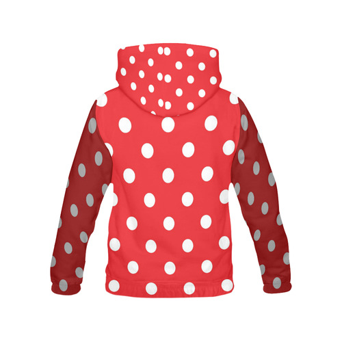 Artistic FULL PRINT HOODIE : Redbrown dots All Over Print Hoodie for Women (USA Size) (Model H13)