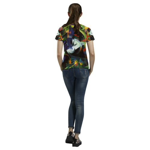 Picture With Cows by Franz Marc All Over Print T-Shirt for Women (USA Size) (Model T40)