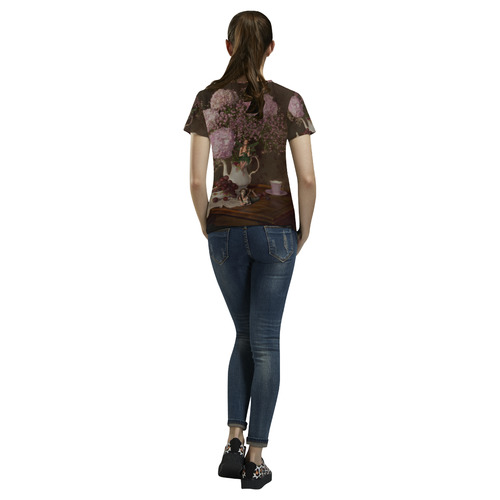 A Fairy Dreaming In Pastel All Over Print T-Shirt for Women (USA Size) (Model T40)