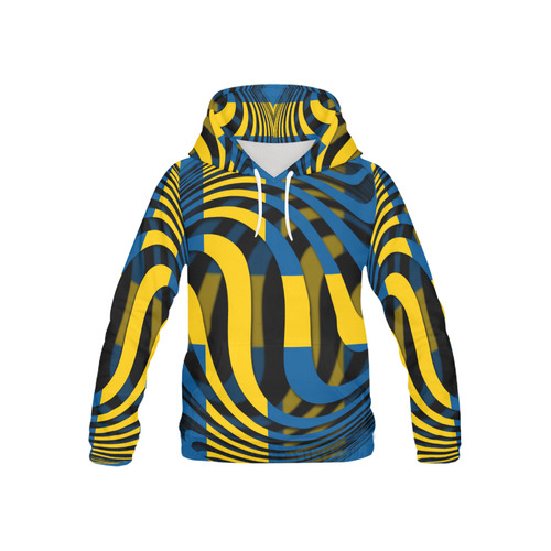 The Flag of Sweden All Over Print Hoodie for Kid (USA Size) (Model H13)