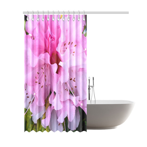Pink Rhododendron Floral Art Shower Curtain 69"x84"