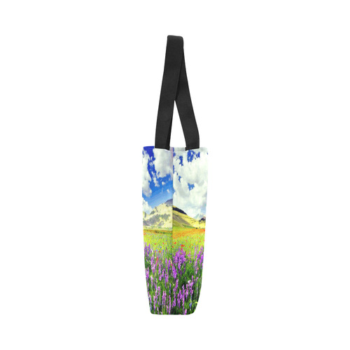 Mountain Floral Landscape Clouds Canvas Tote Bag (Model 1657)