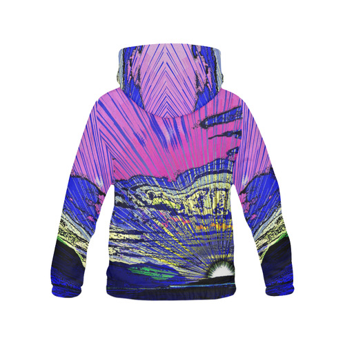 Good Morning All Over Print Hoodie for Women (USA Size) (Model H13)