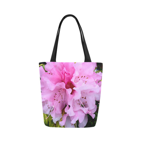 Pink Rhododendron Floral Art Canvas Tote Bag (Model 1657)