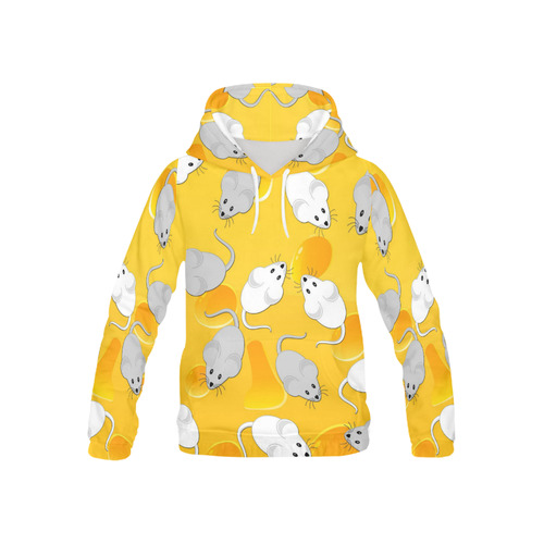 mice on cheese All Over Print Hoodie for Kid (USA Size) (Model H13)
