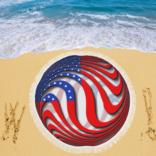 Flag of United States of America Circular Beach Shawl 59"x 59"